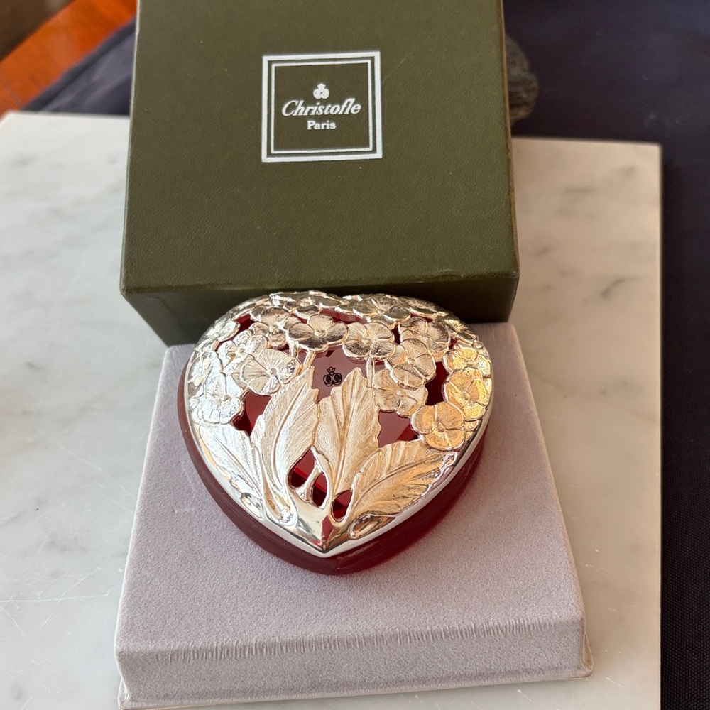 Vintage Christofle Heart Shaped Box Valentine’s Day - Picture 10 of 10